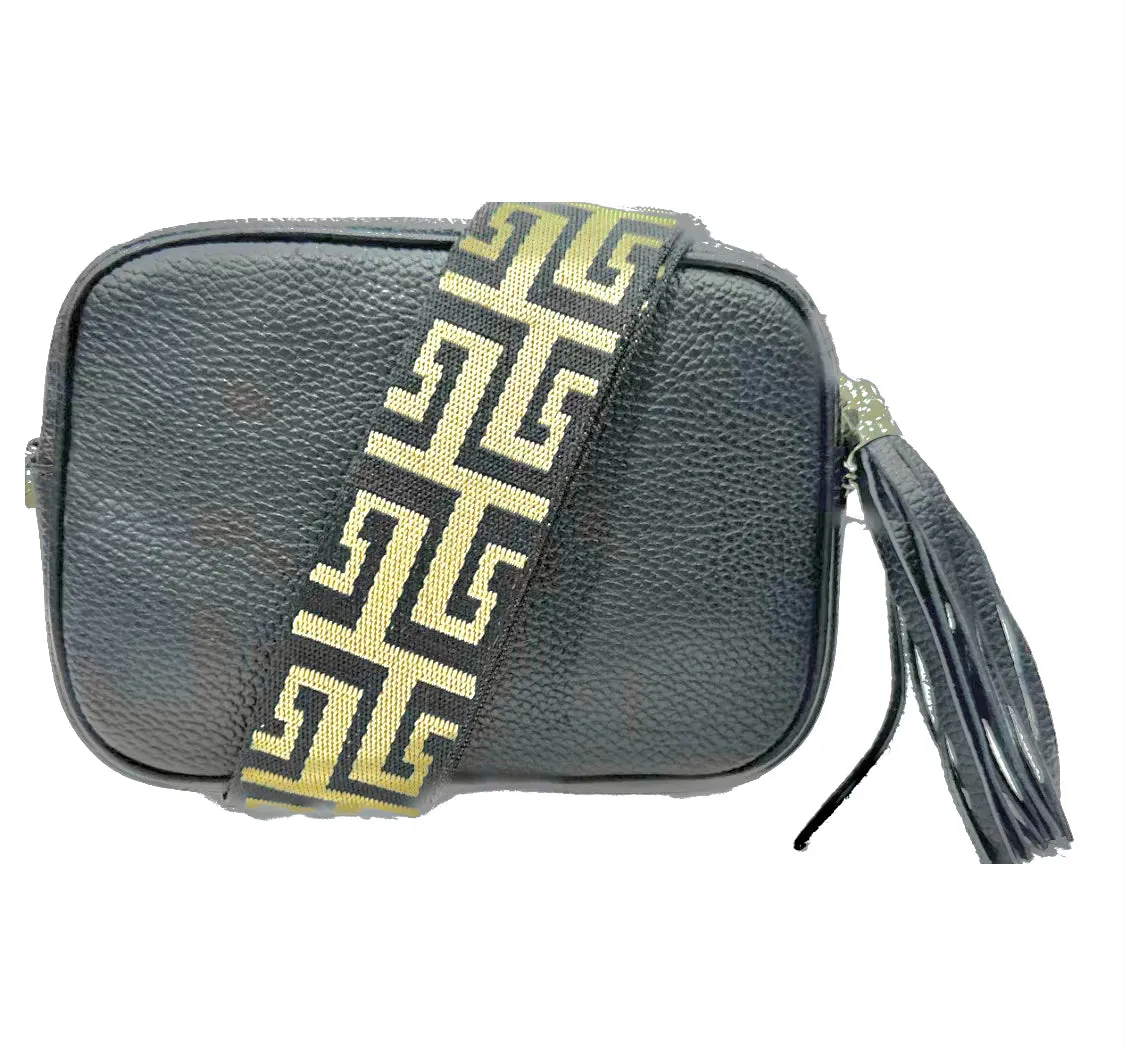 Alexa Genuine Leather Crossbody with Decorative Strap