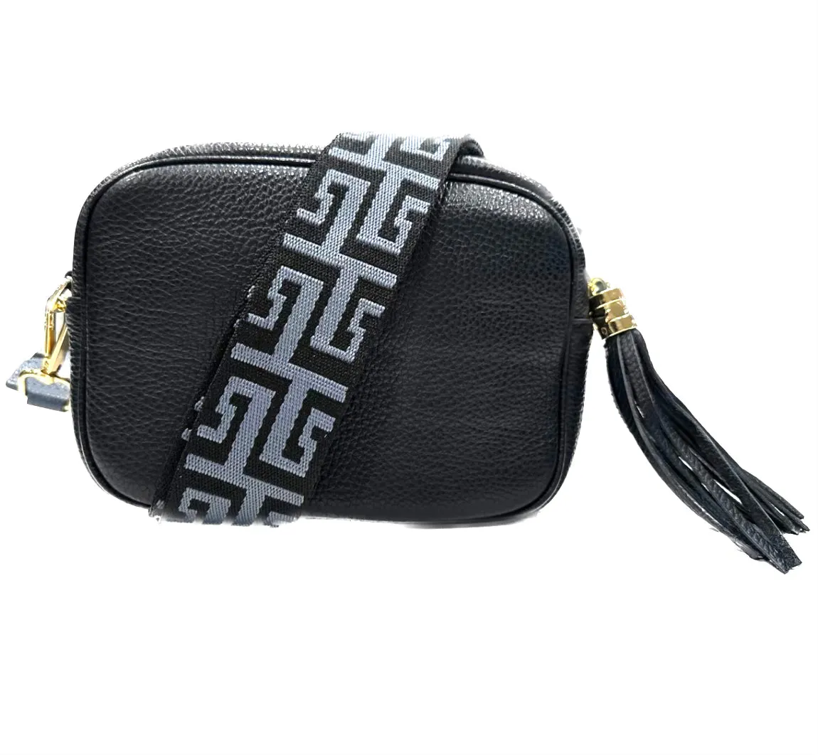 Alexa Genuine Leather Crossbody with Decorative Strap