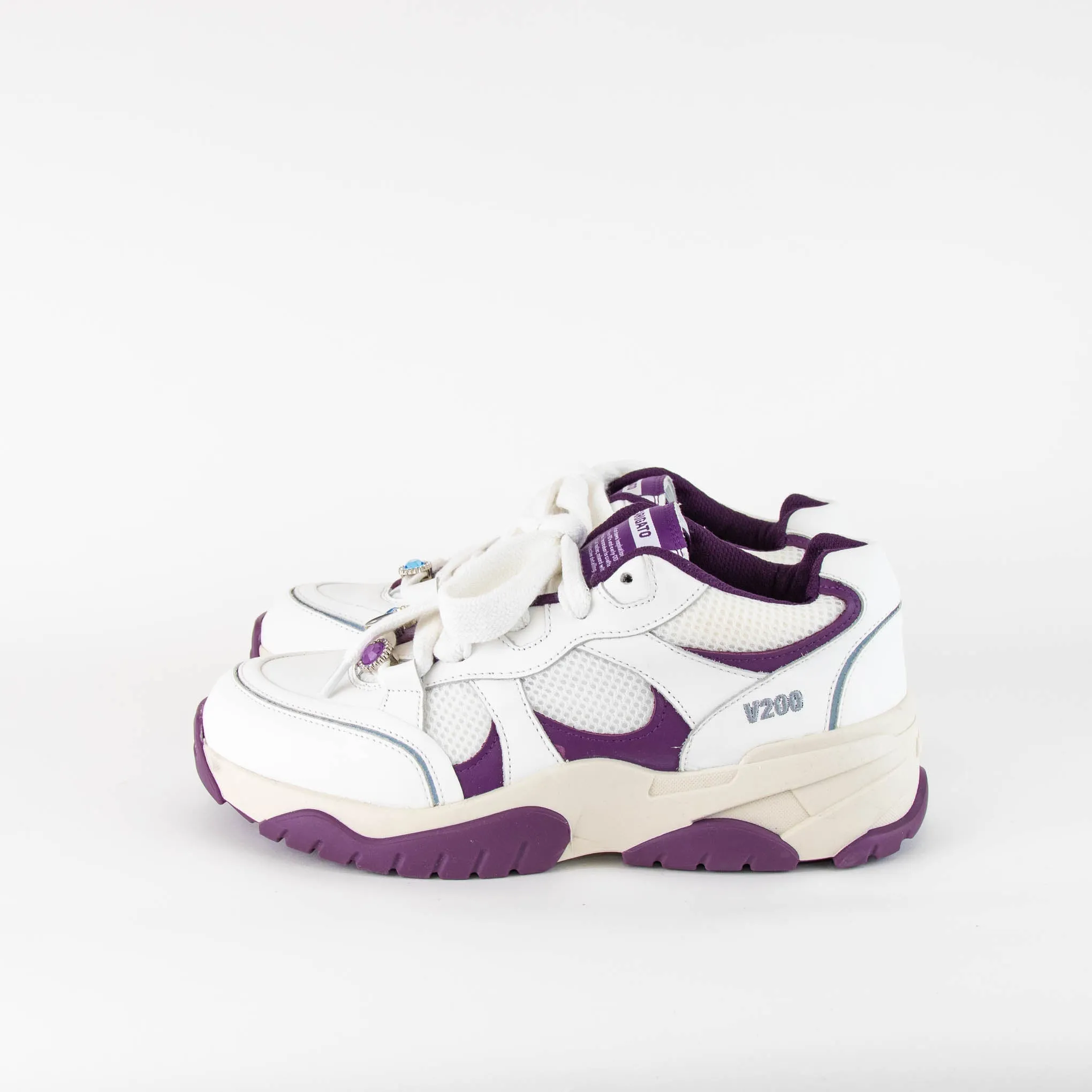Axel Arigato White Purple Leather Catfish Lo Trainers