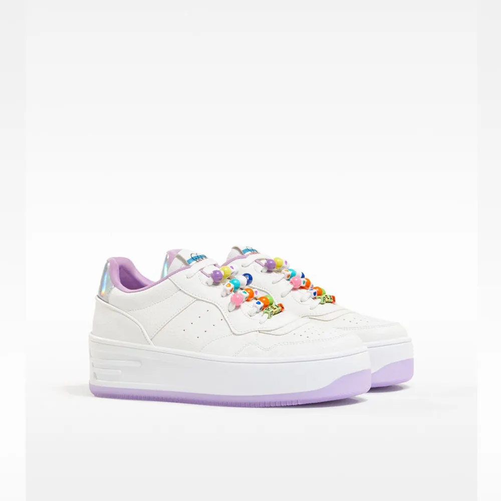 Bershka-Trainers with decorative iridescent heel detail.