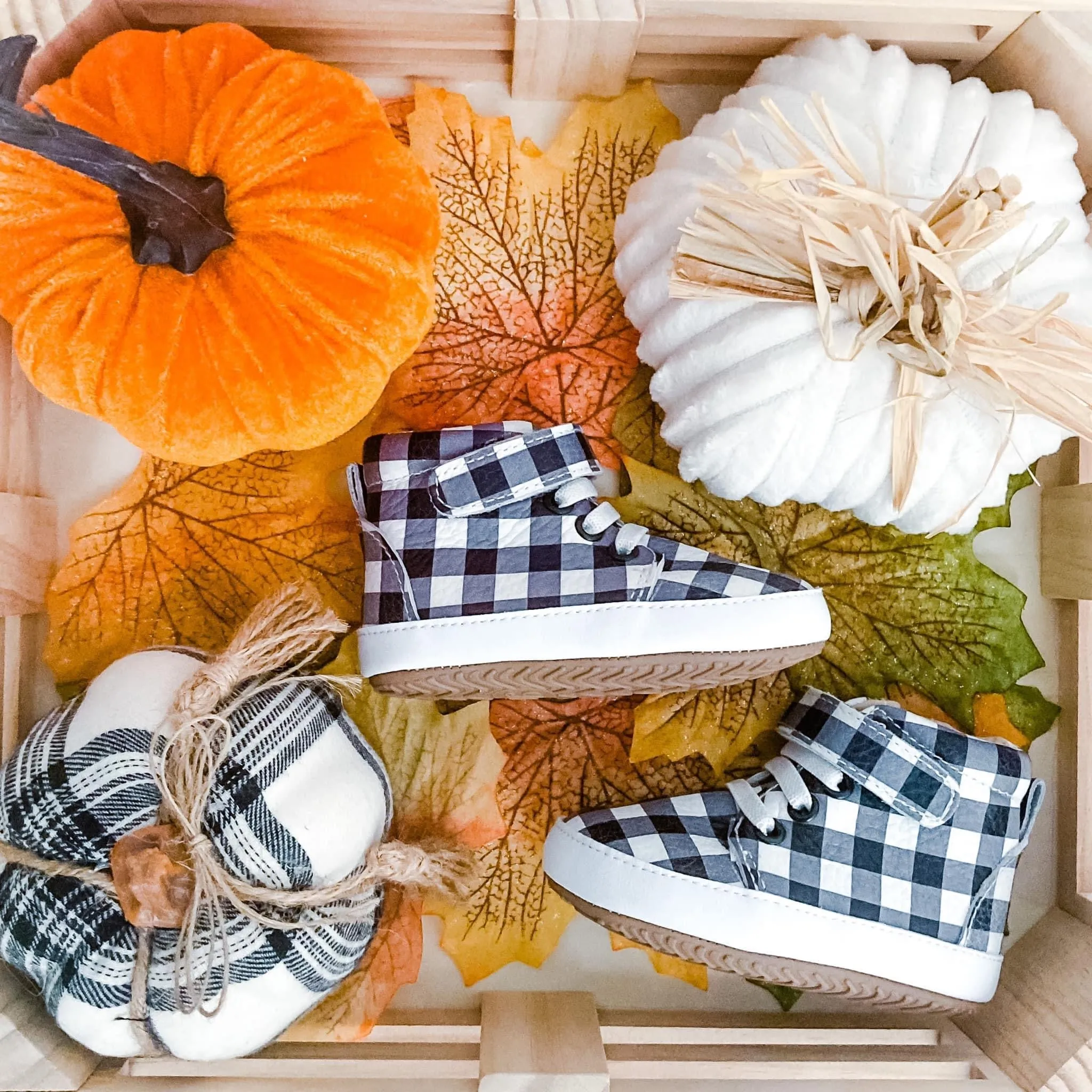 Black & White Plaid High Top Sneaks