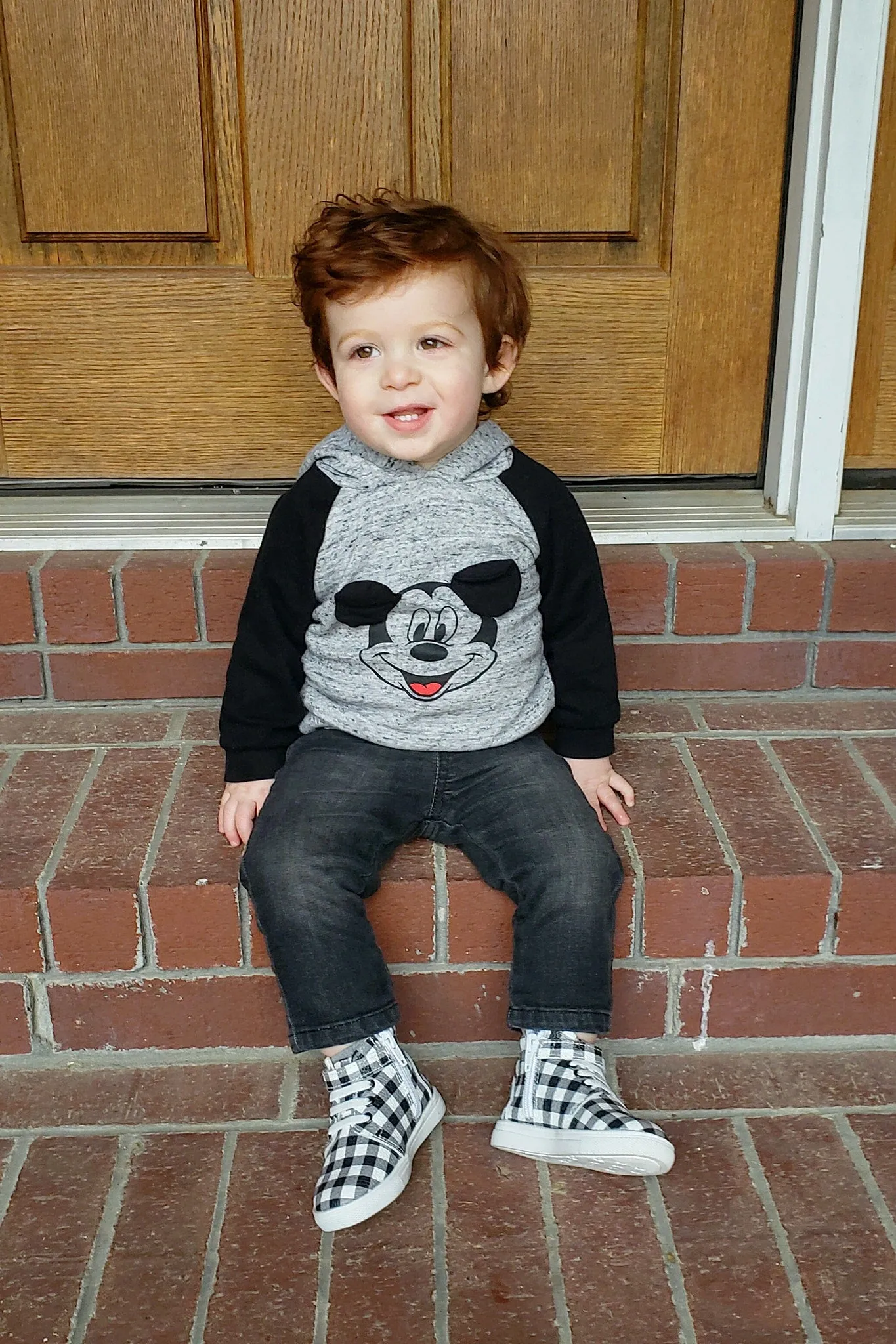 Black & White Plaid High Top Sneaks