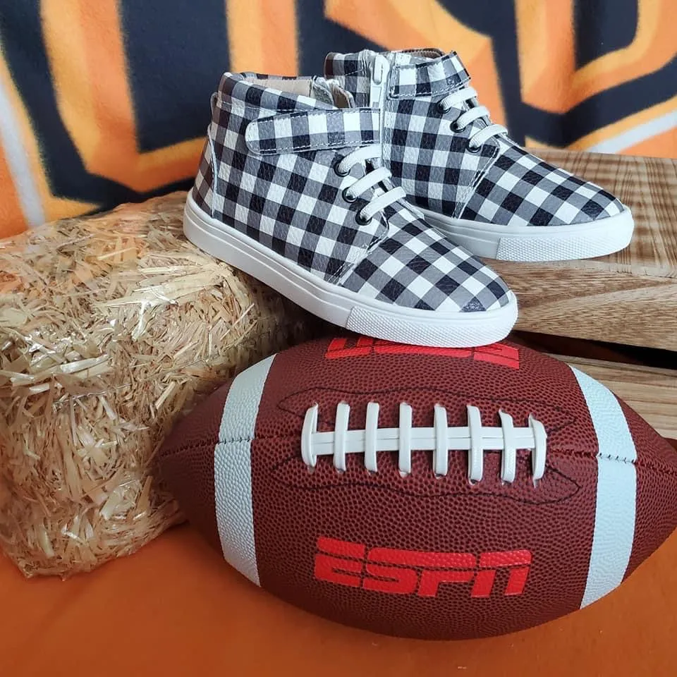 Black & White Plaid High Top Sneaks