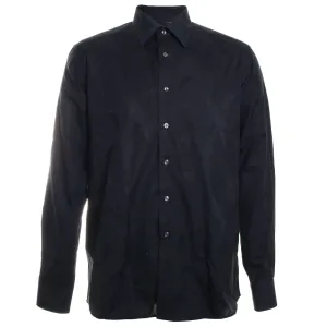 Black Floral Print Jacquard Shirt
