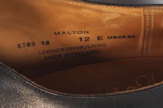 Crockett & Jones Black Leather Captoe Brogues - Size 12E