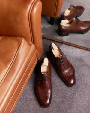 Dark Tan Leather Isadora Brogue Oxfords - Formal Shoes - SS23