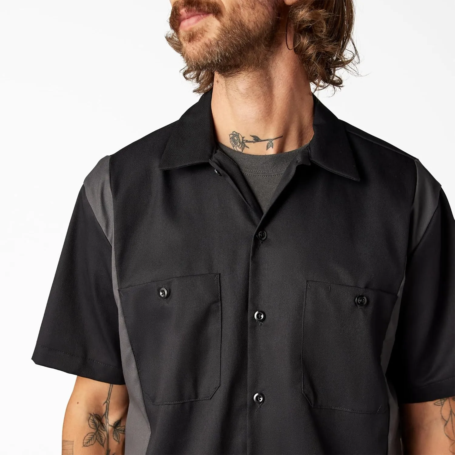 Dickies Men's Two-Tone Short Sleeve Work Shirt