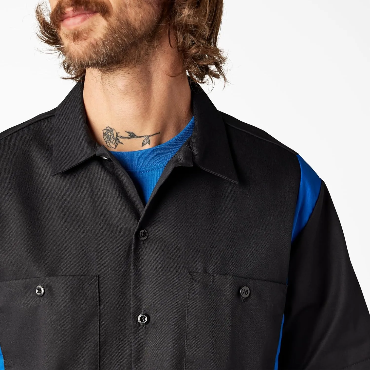 Dickies Men's Two-Tone Short Sleeve Work Shirt