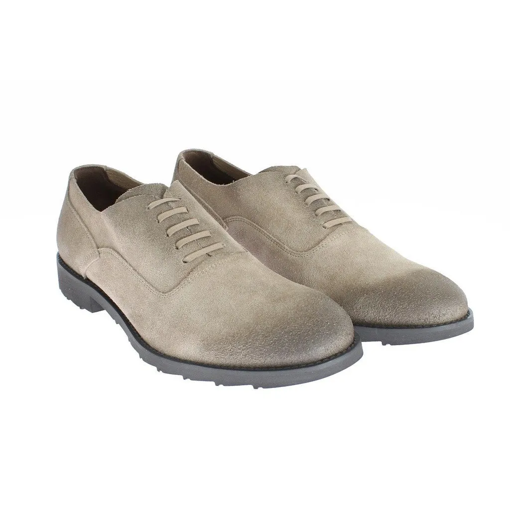 Dolce & Gabbana Beige Suede Leather Formal Dress Shoes