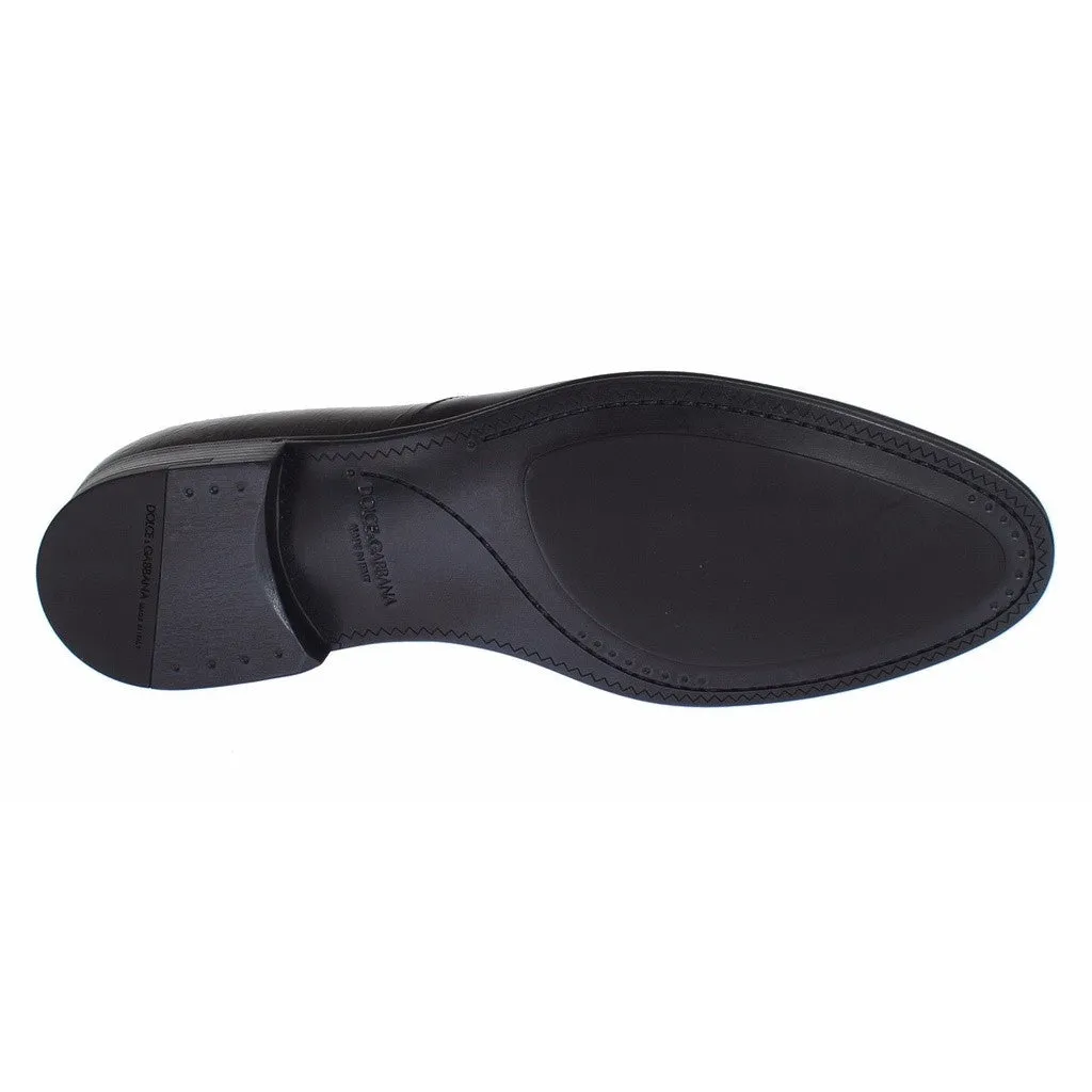 Dolce & Gabbana Black Leather Oxford Wingtip Dress Shoes