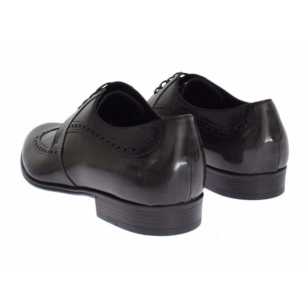Dolce & Gabbana Black Leather Oxford Wingtip Dress Shoes