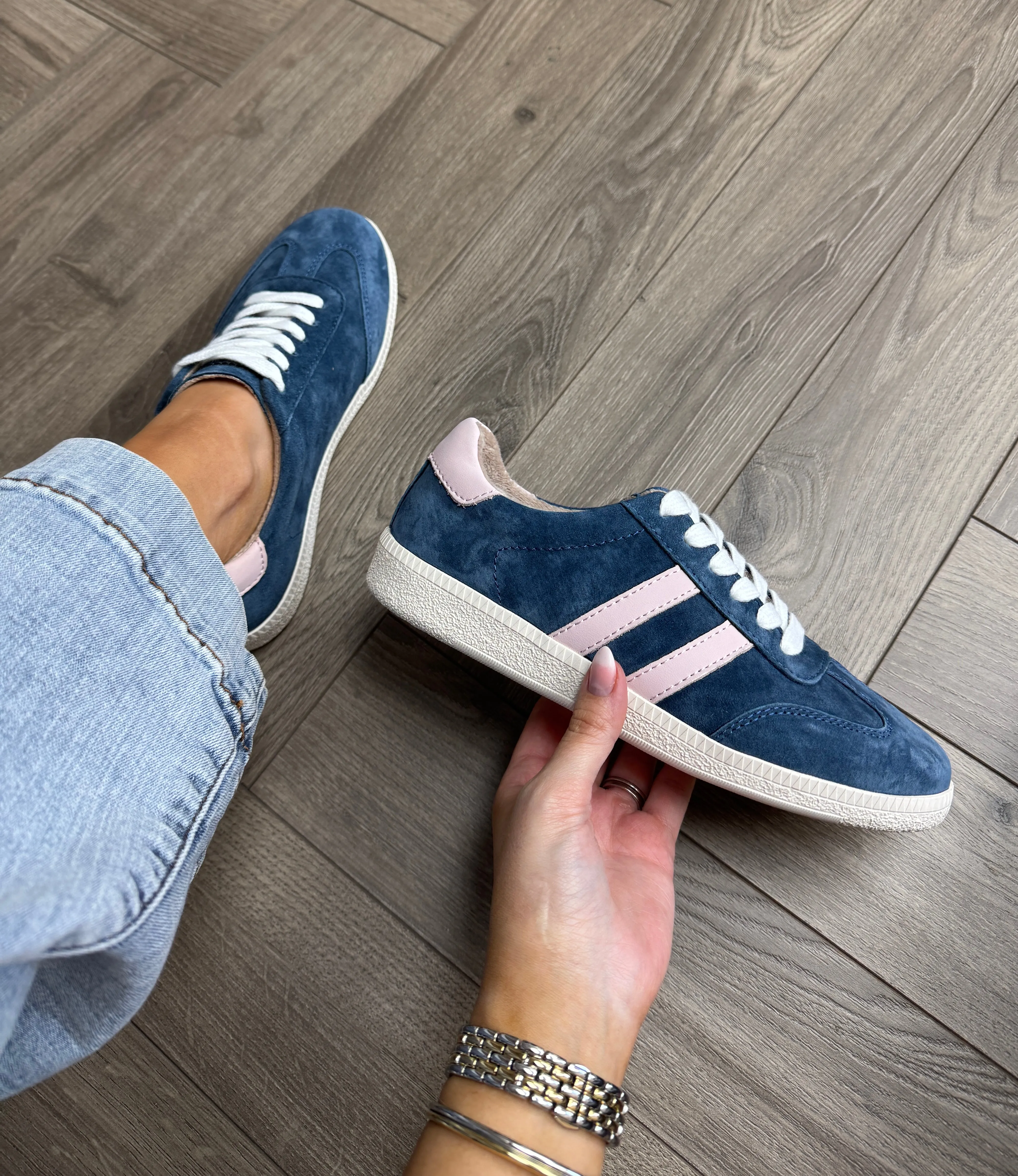 Drilleys (D29) ‘Fifty Three’ Faux Suede Lace Up Trainer - Indigo