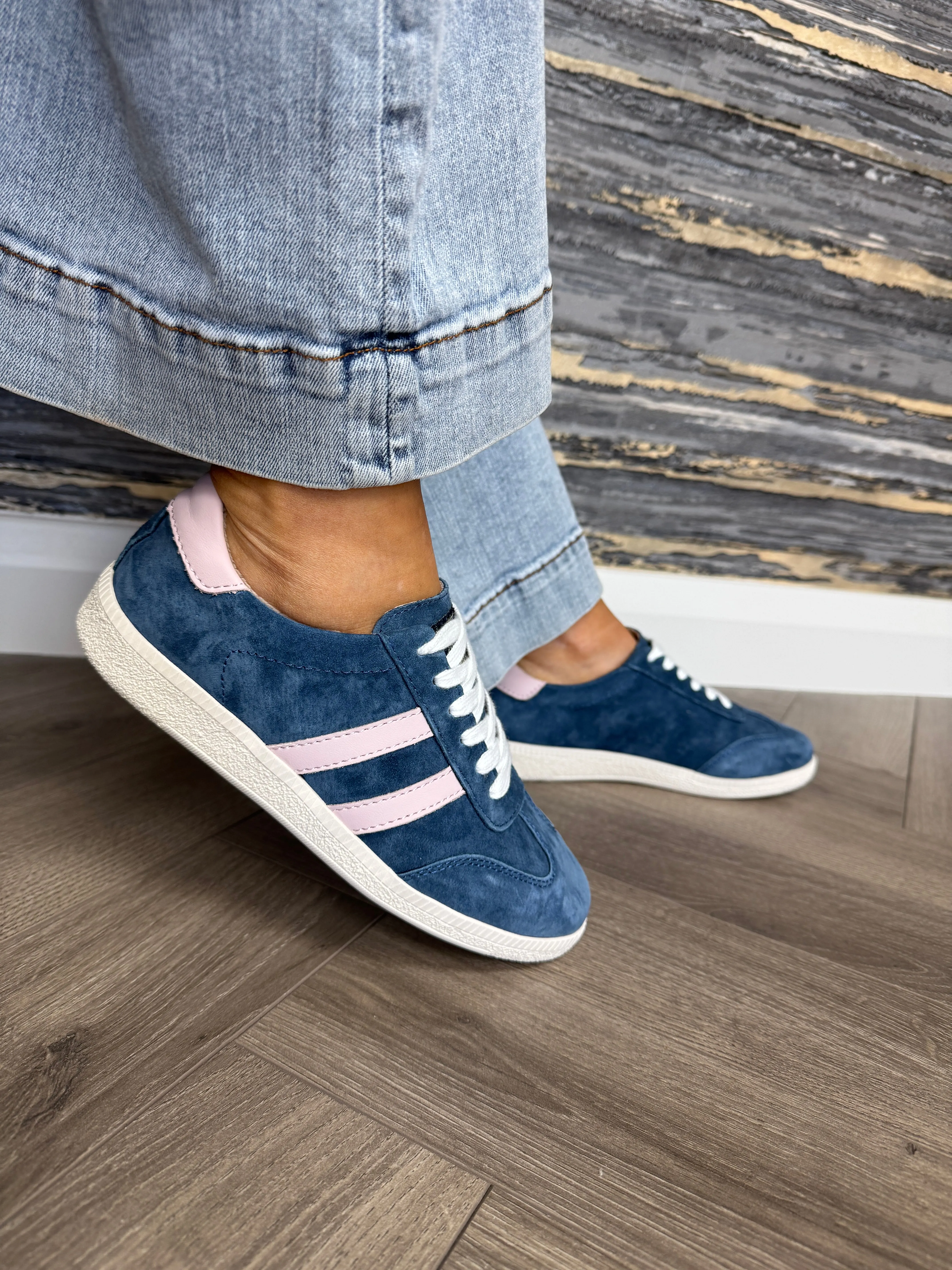 Drilleys (D29) ‘Fifty Three’ Faux Suede Lace Up Trainer - Indigo