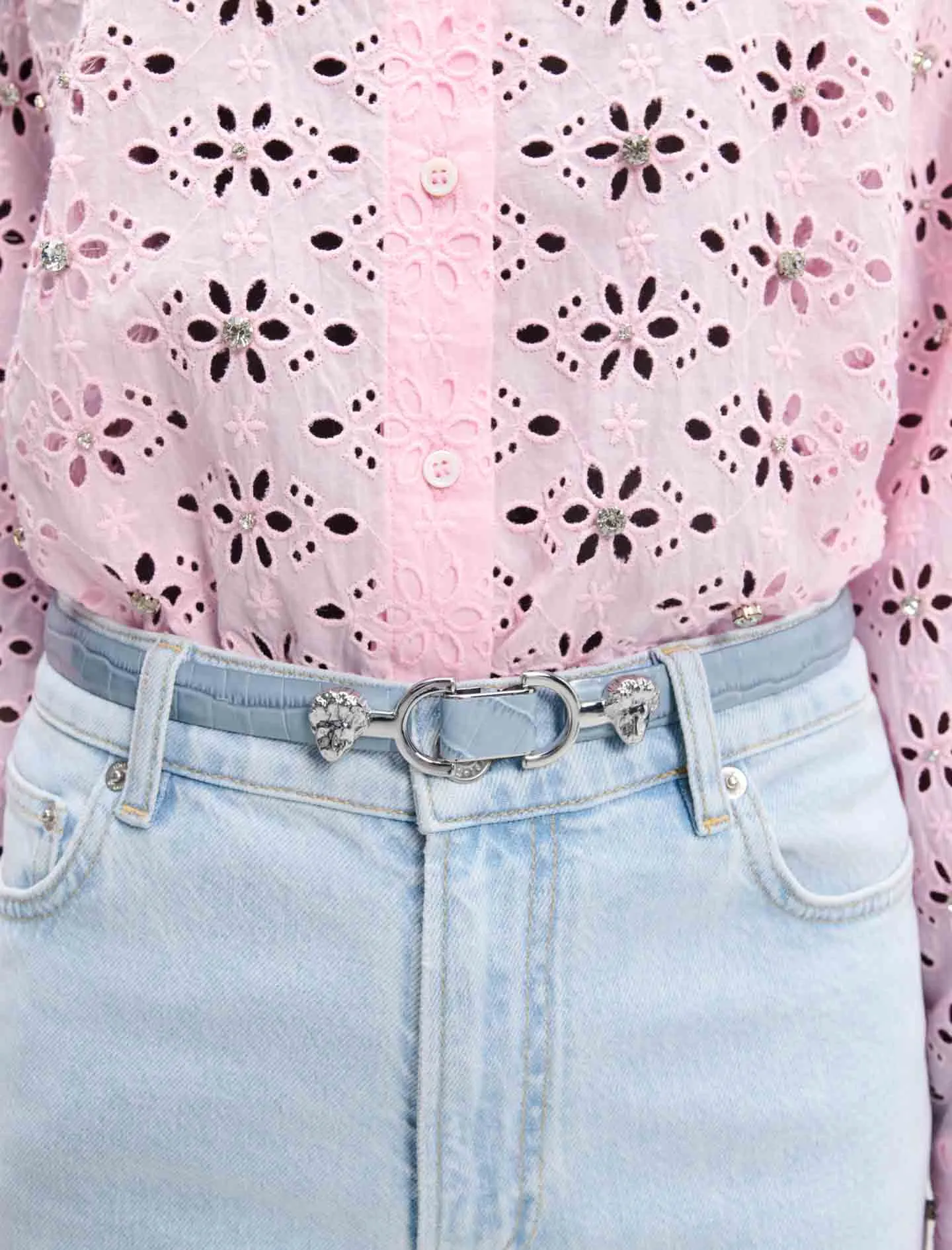 Embroidery and rhinestone shirt