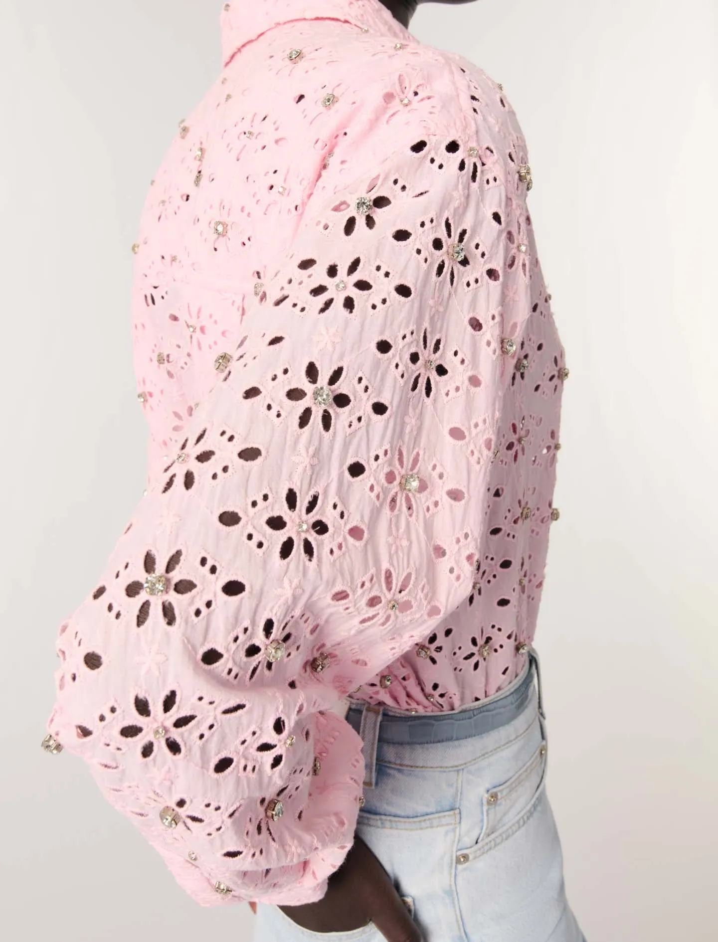 Embroidery and rhinestone shirt
