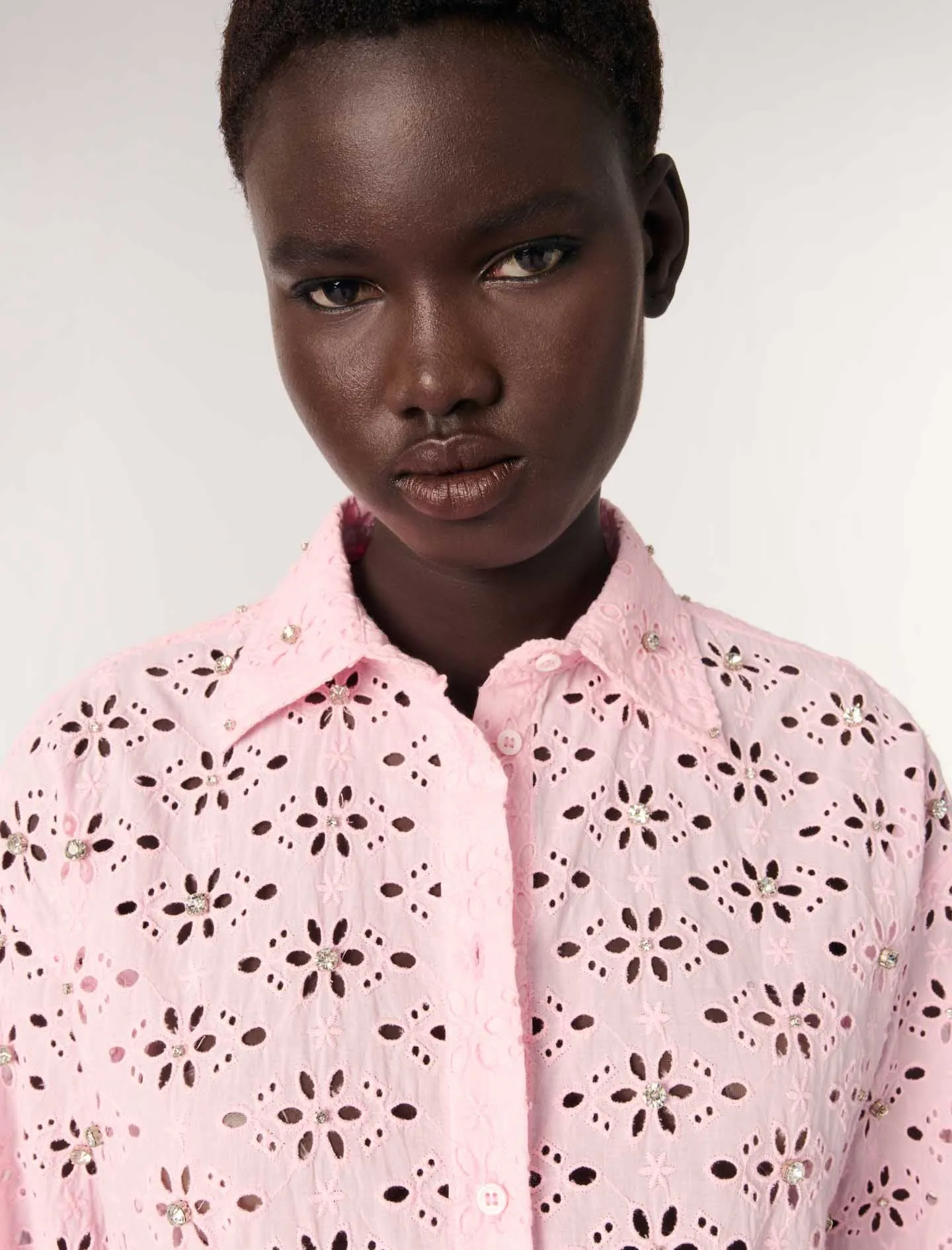 Embroidery and rhinestone shirt