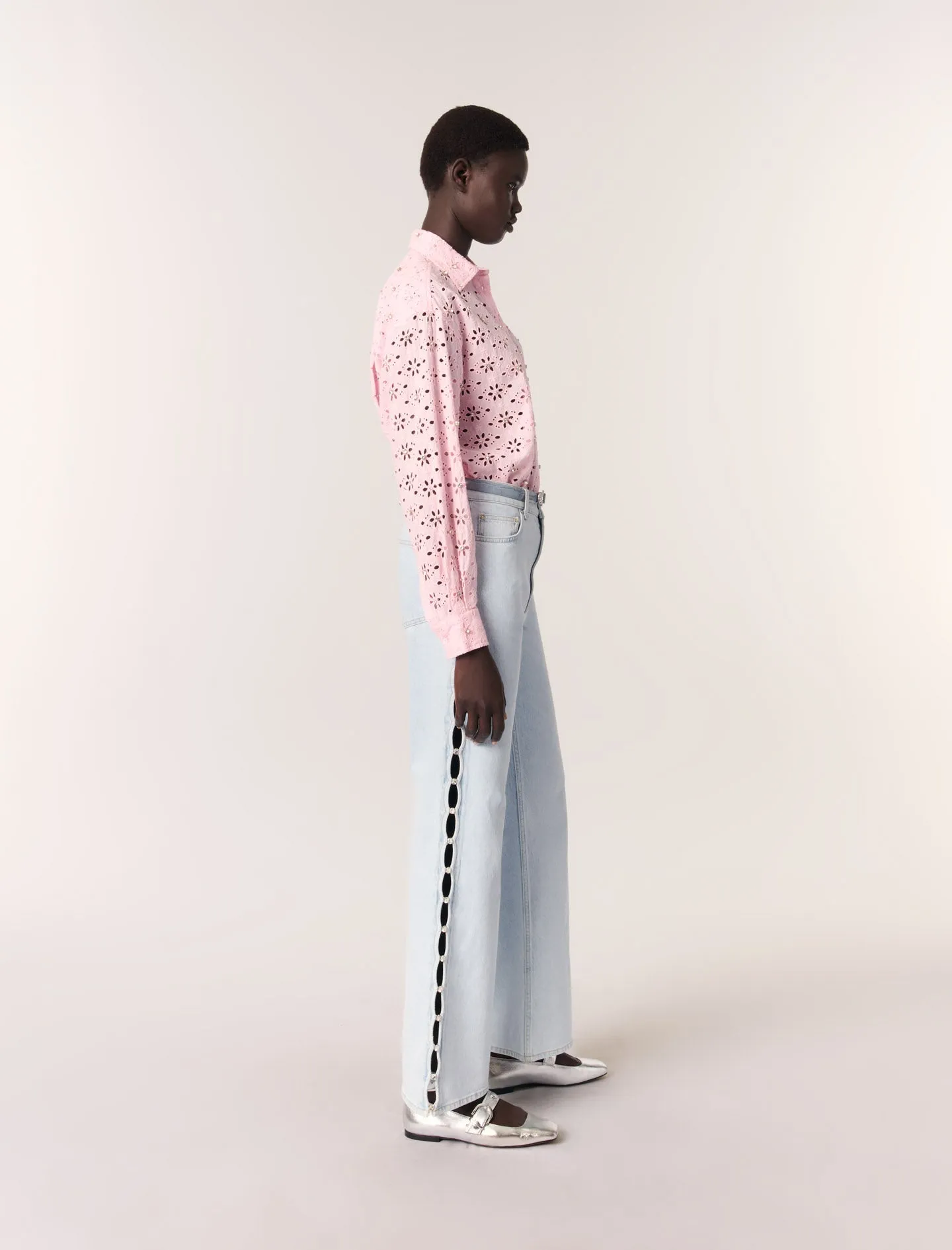 Embroidery and rhinestone shirt