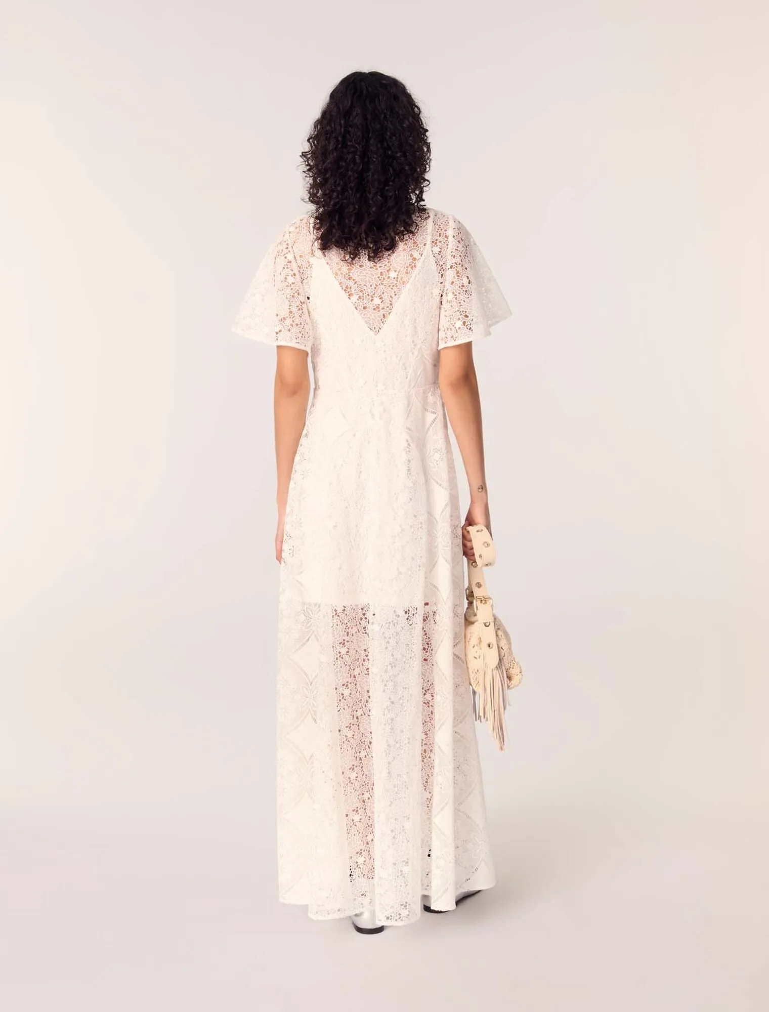 Floral guipure maxi dress