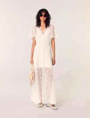 Floral guipure maxi dress