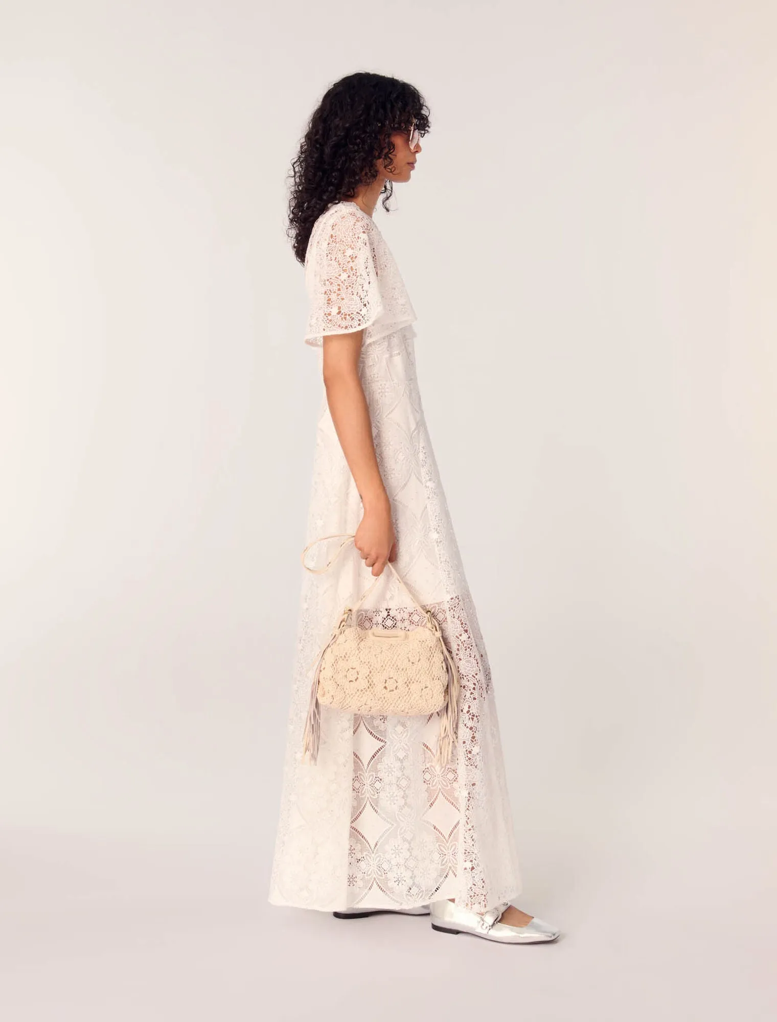 Floral guipure maxi dress