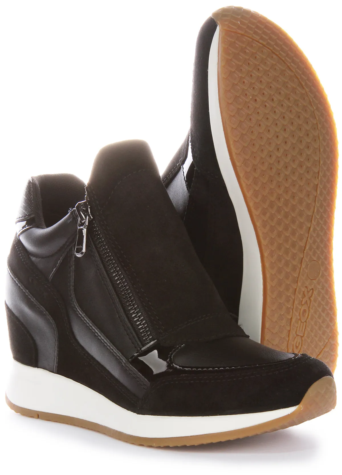 Geox D Nydame Wedge Sneaker In Black For Women