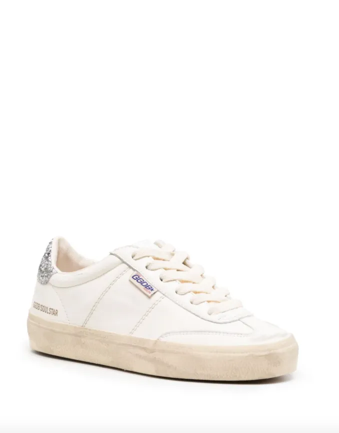 Golden Goose Soul Star distressed glittered sneakers