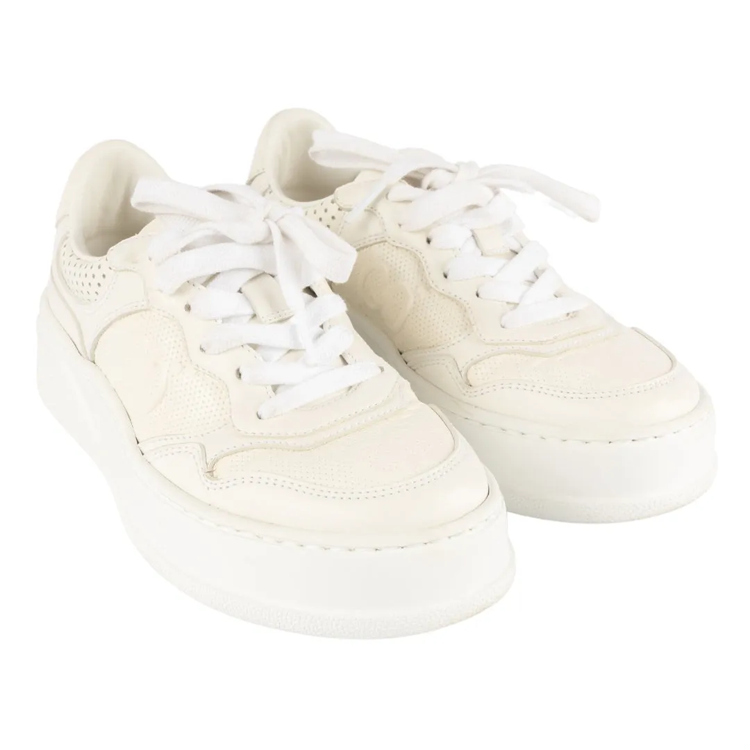 Gucci White Leather GG Low Top Sneakers