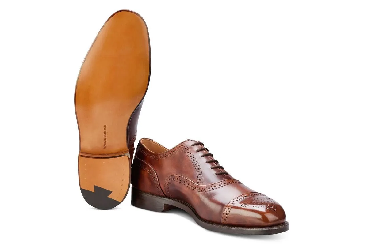 Kensington Toecap Oxford City Shoe - Brown Museum Calf