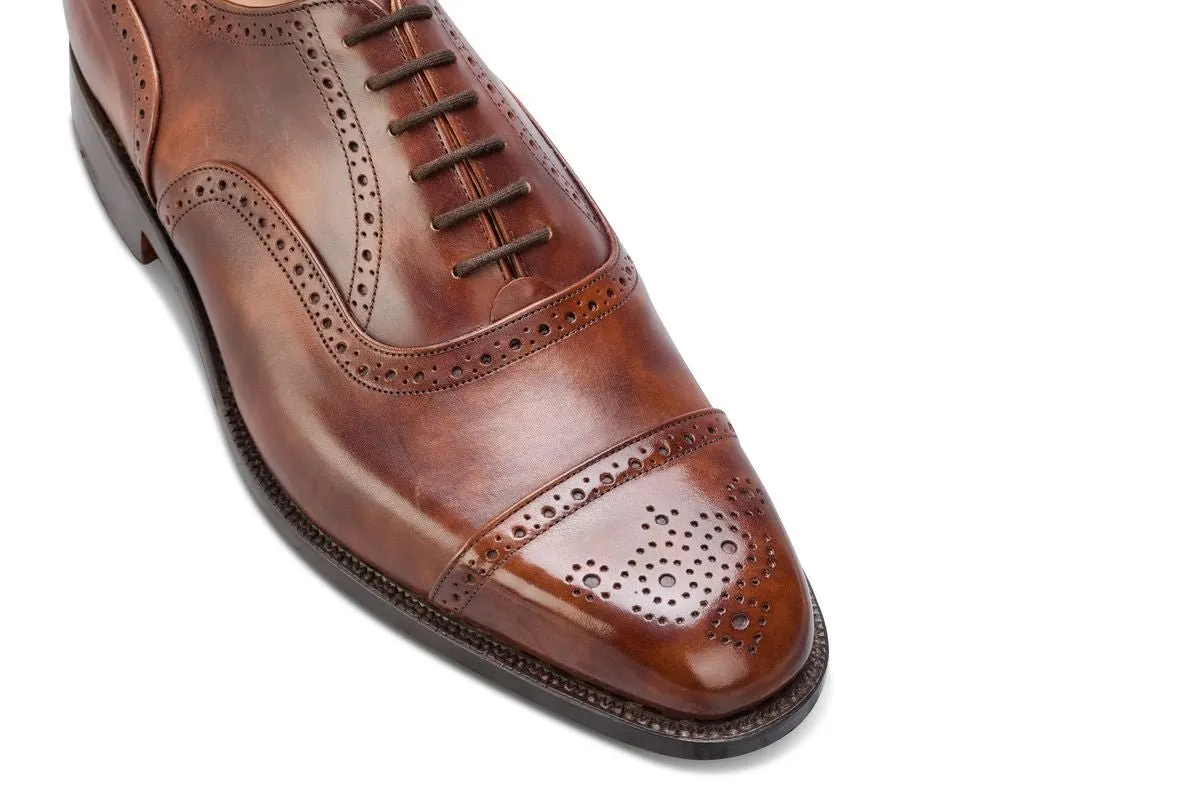 Kensington Toecap Oxford City Shoe - Brown Museum Calf