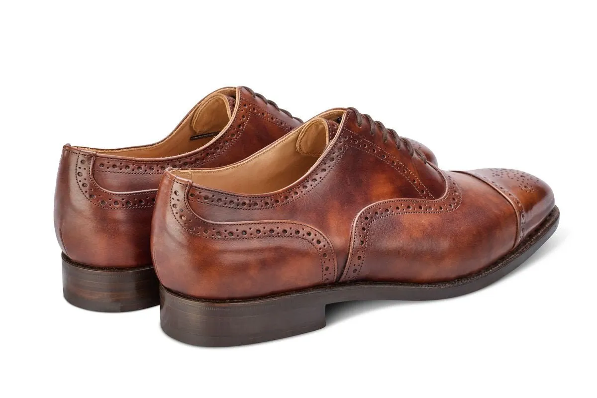 Kensington Toecap Oxford City Shoe - Brown Museum Calf
