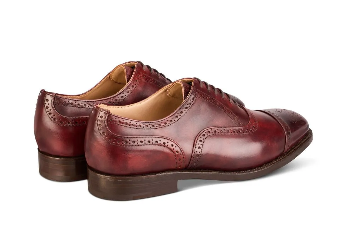 Kensington Toecap Oxford City Shoe - Burgundy Museum Calf