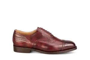 Kensington Toecap Oxford City Shoe - Burgundy Museum Calf
