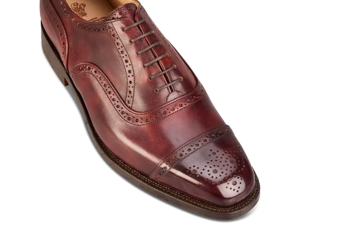 Kensington Toecap Oxford City Shoe - Burgundy Museum Calf