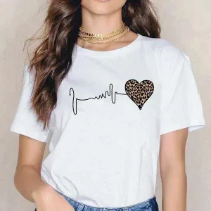 Ladies Designer's Printed Short Sleeve Shirt Ladies
