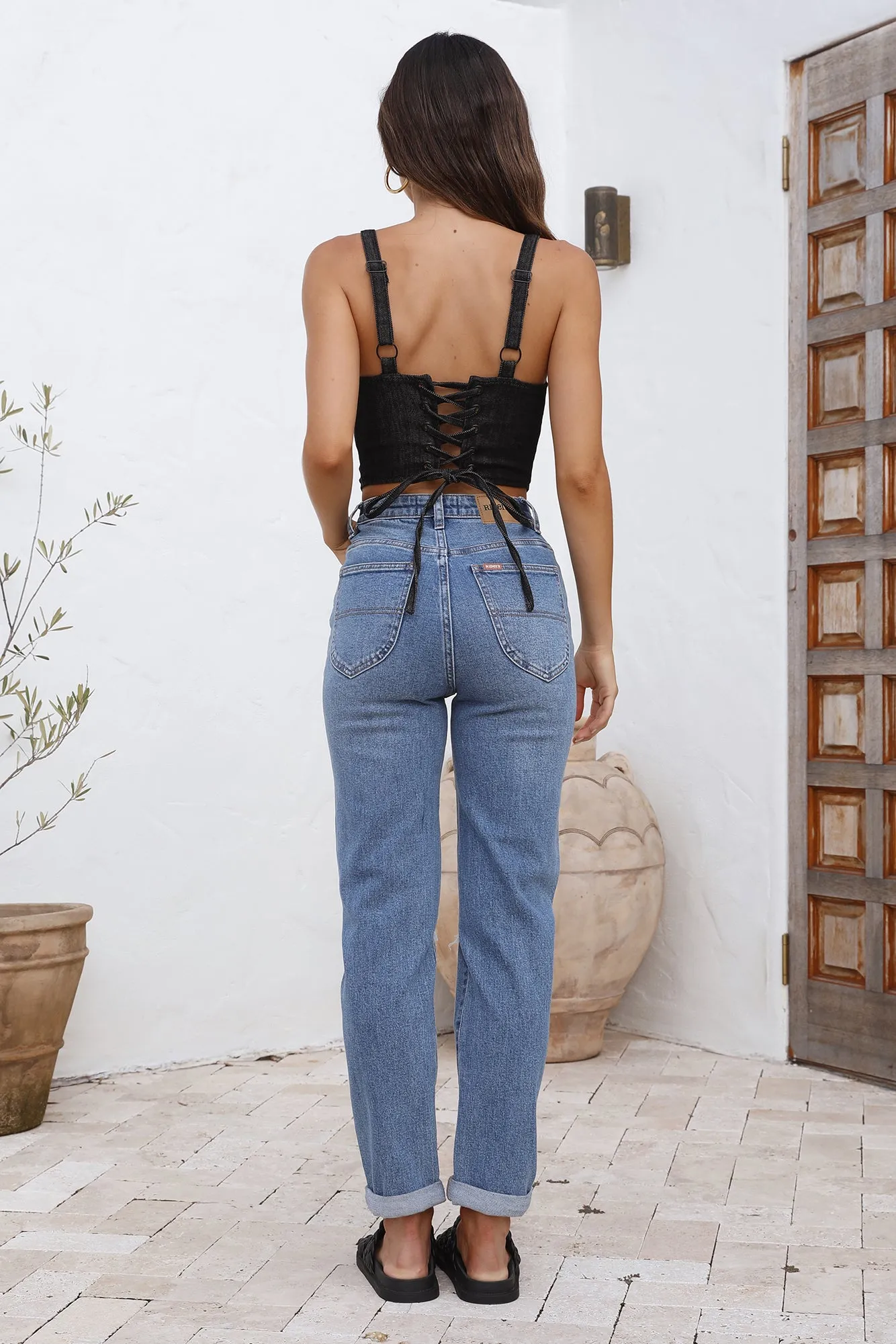 LEE Monique Corset Top Black Denim