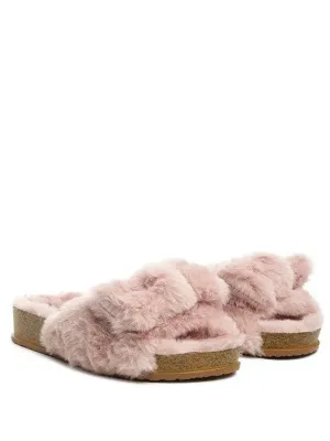 London Rag Fuzzy Cutie Bow Fur Slides