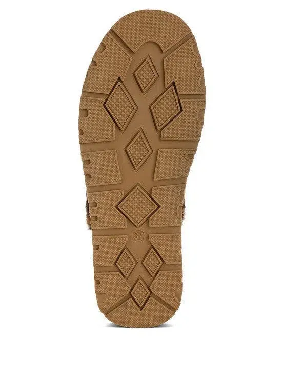 London Rag Kutchu Leopard Faux Fur Platform Slip-Ons