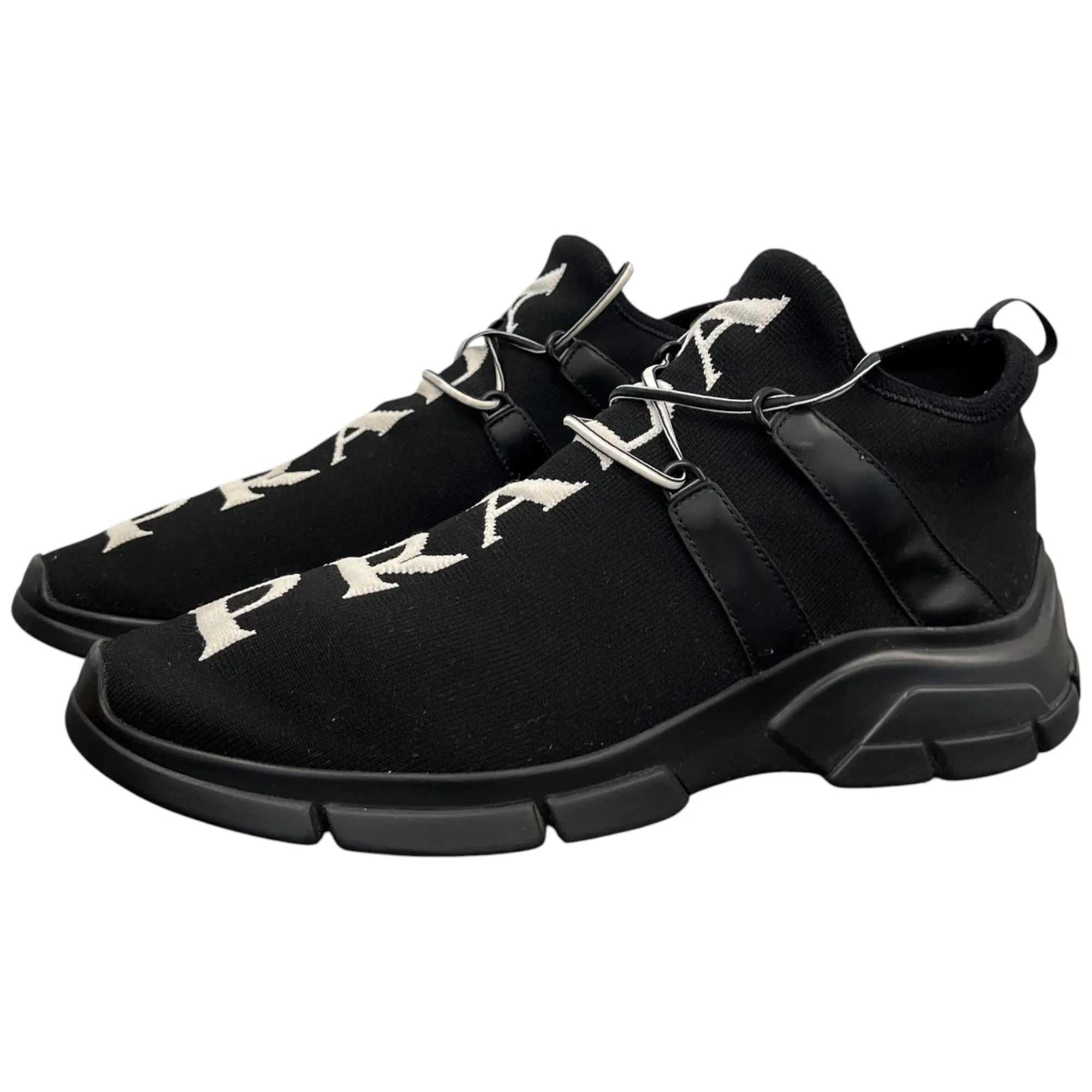 Men's Knit Logo Low Trainers Black Size EU 41 / UK 7