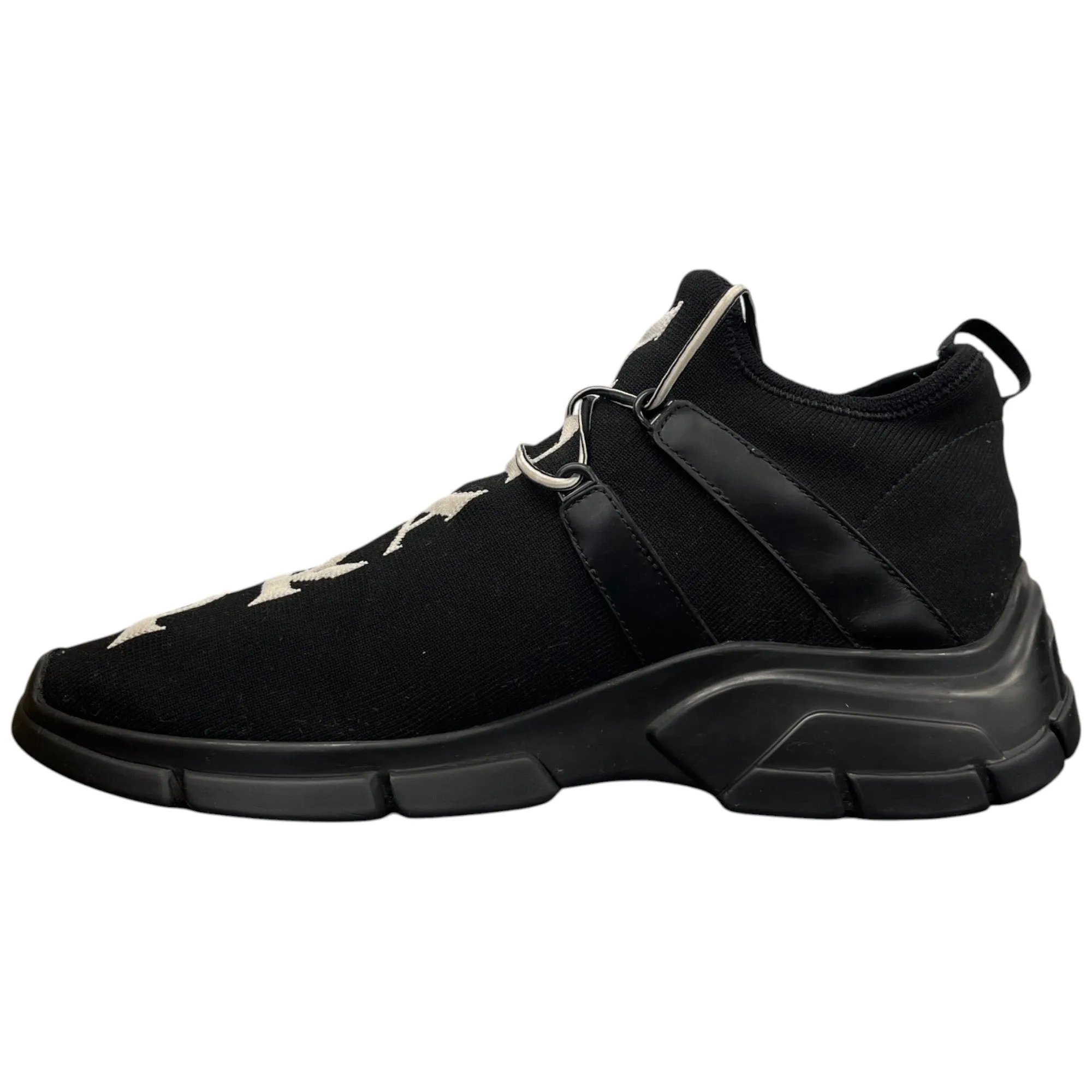 Men's Knit Logo Low Trainers Black Size EU 41 / UK 7