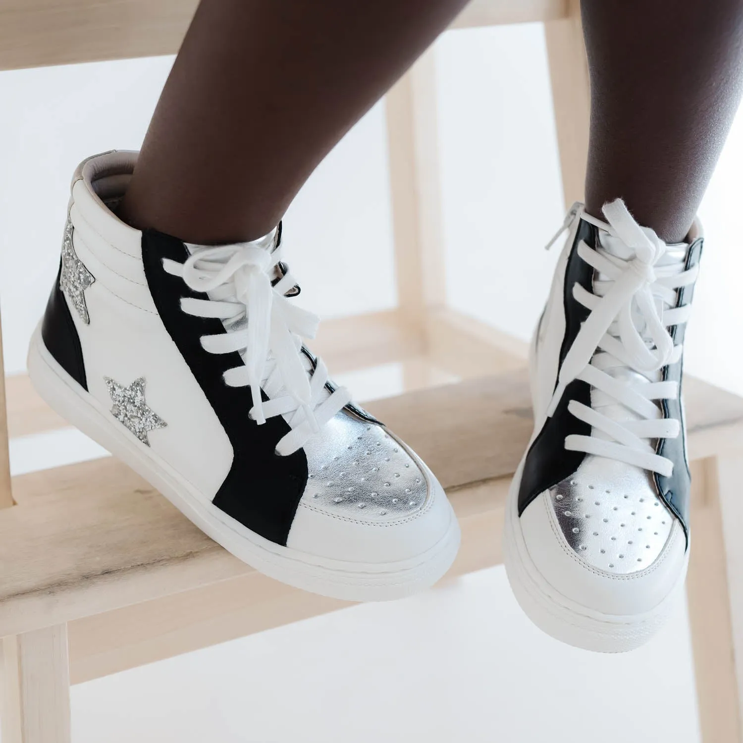 Miss Hannah Sneaker in Black & White - Kids from Yosi Samra