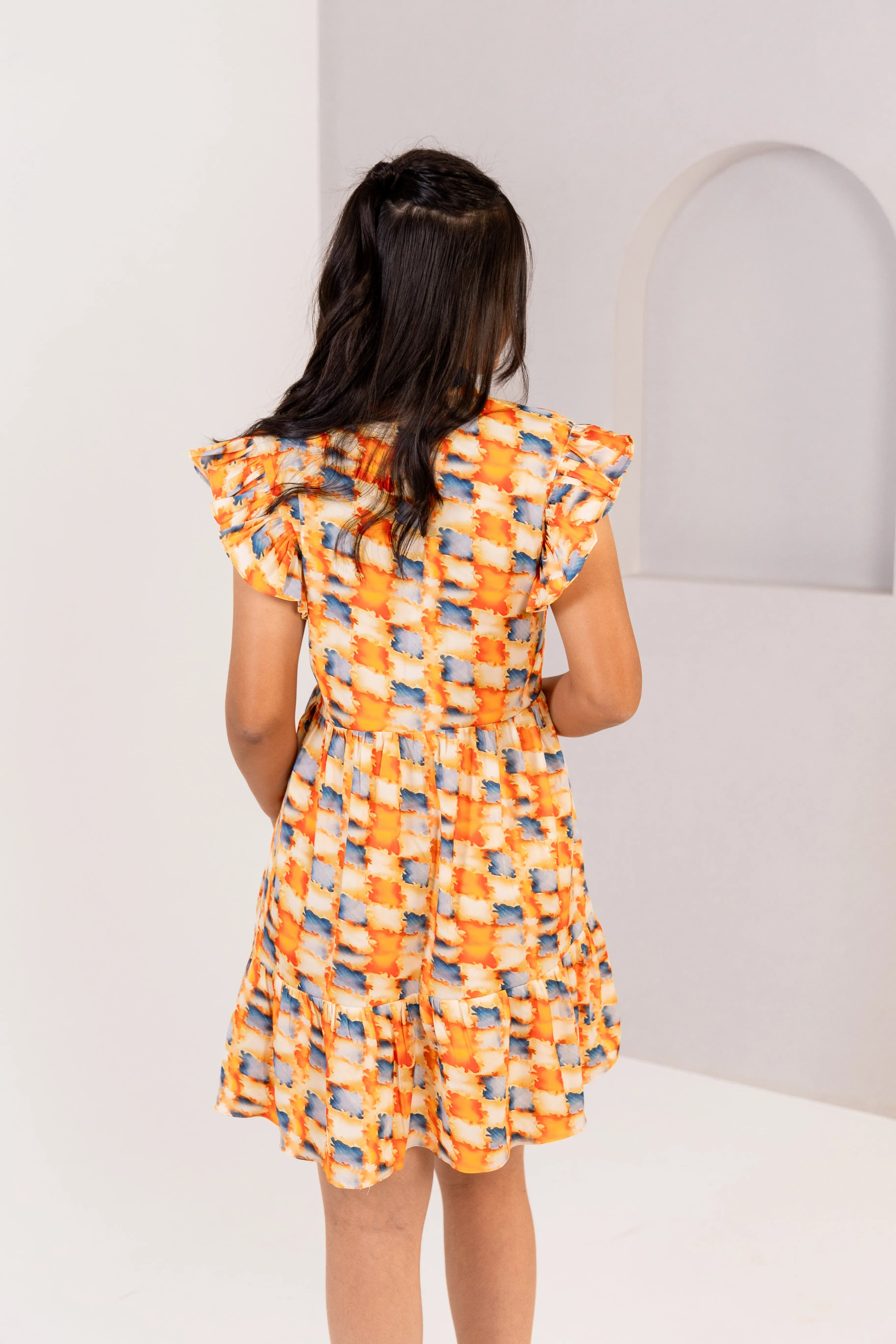 ORANGE SHORT DRESS