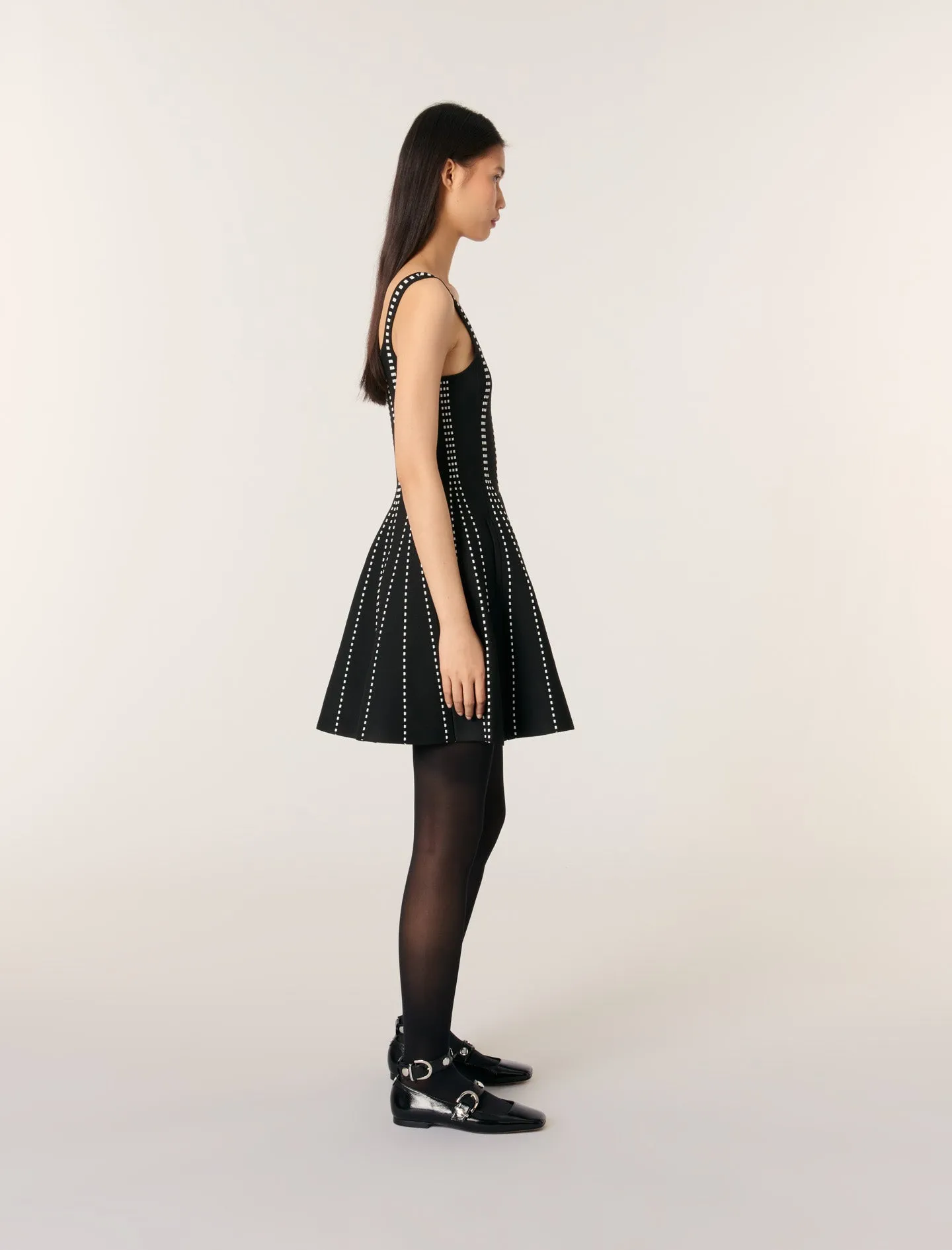 Patterned flared mini dress