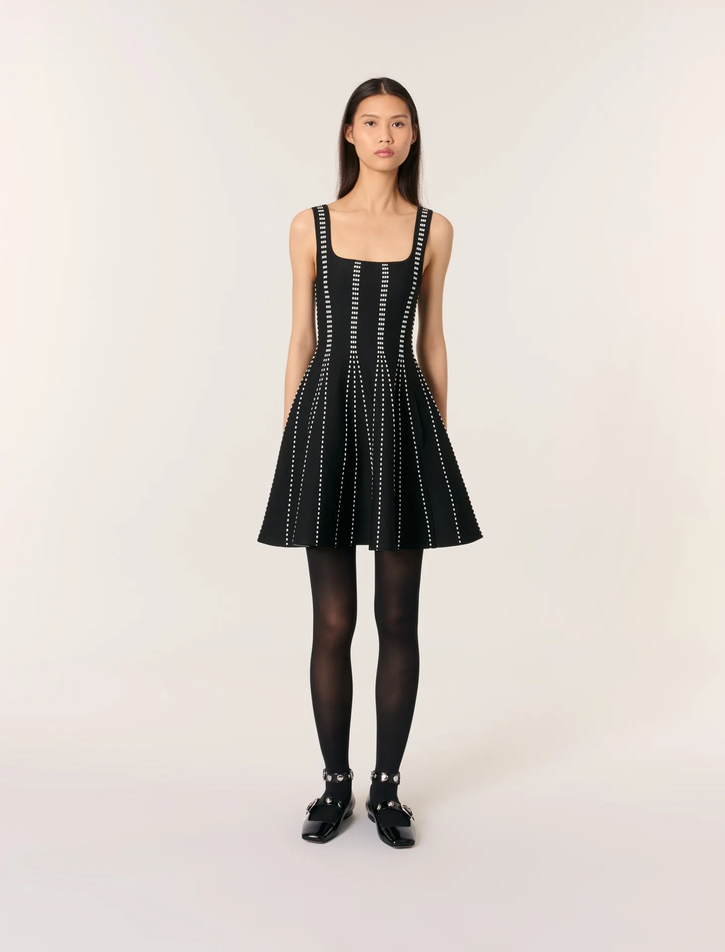 Patterned flared mini dress