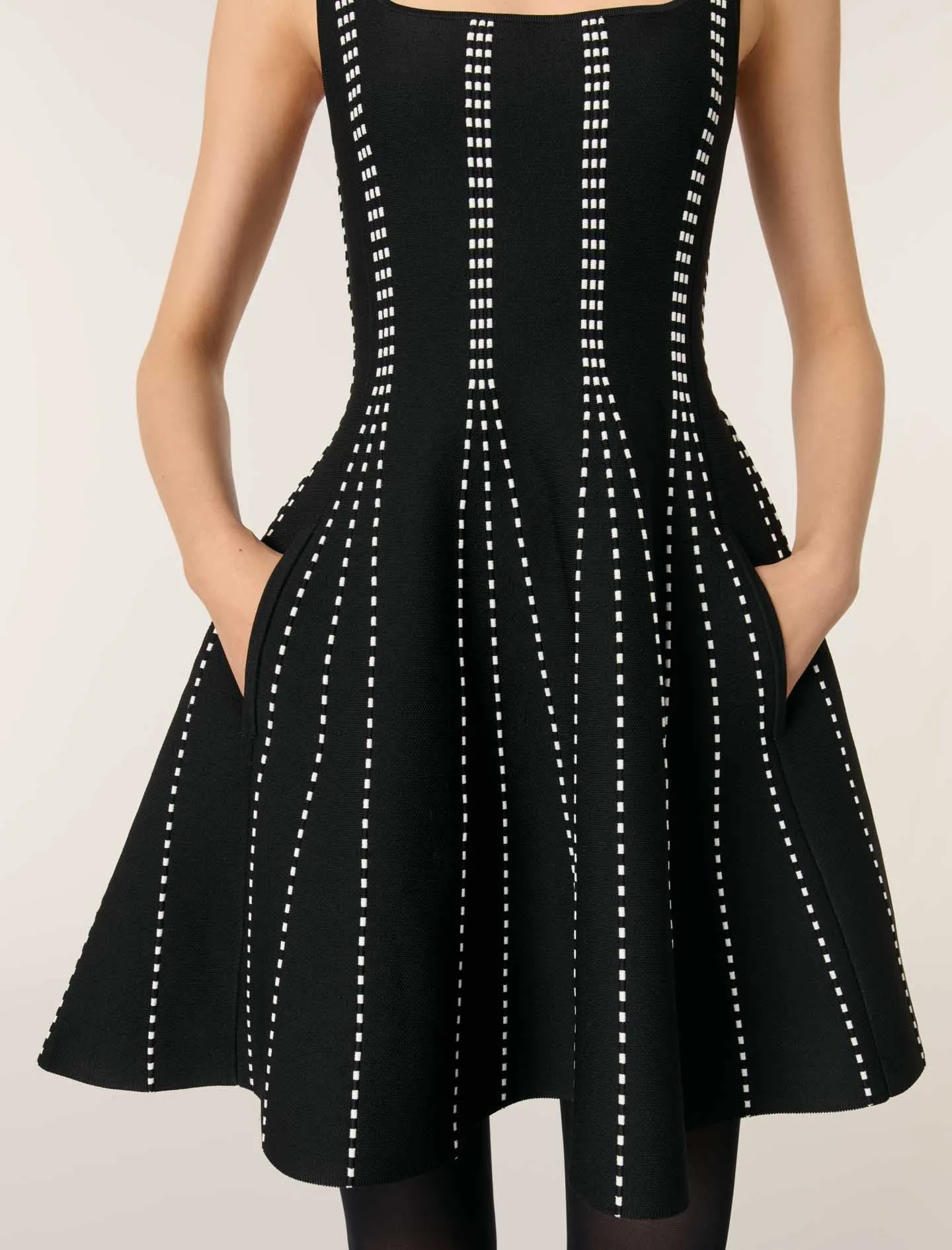 Patterned flared mini dress