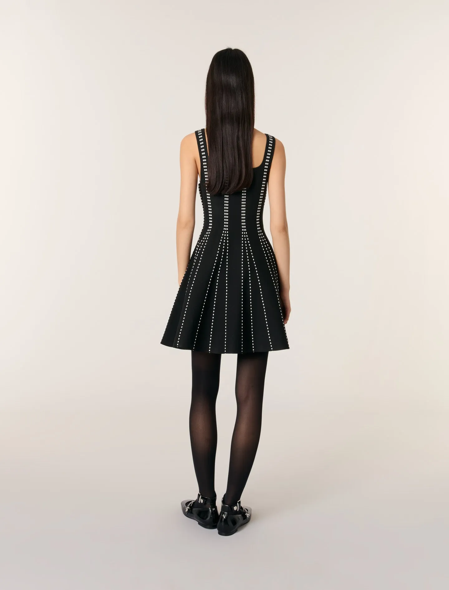 Patterned flared mini dress