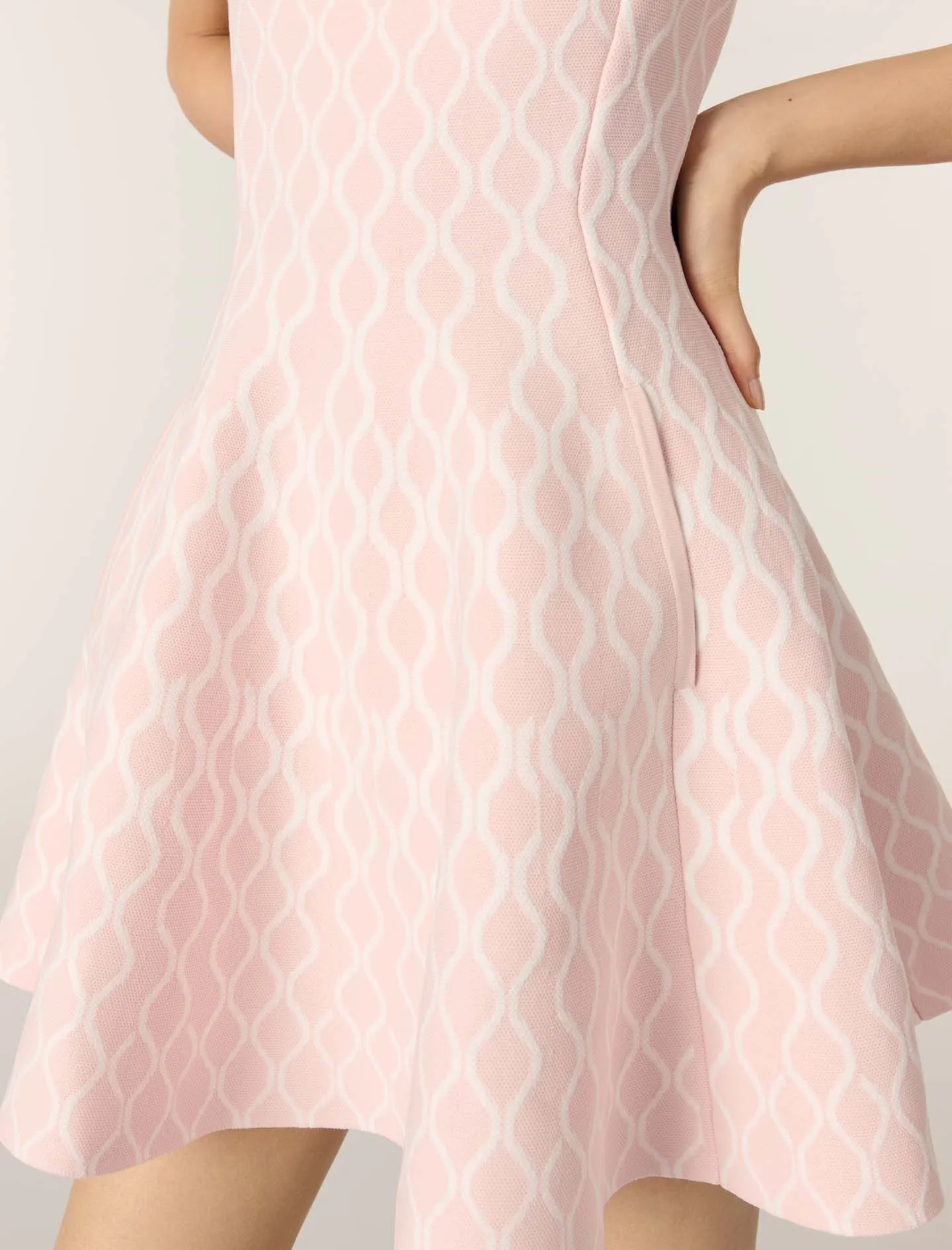 Patterned jacquard mini dress
