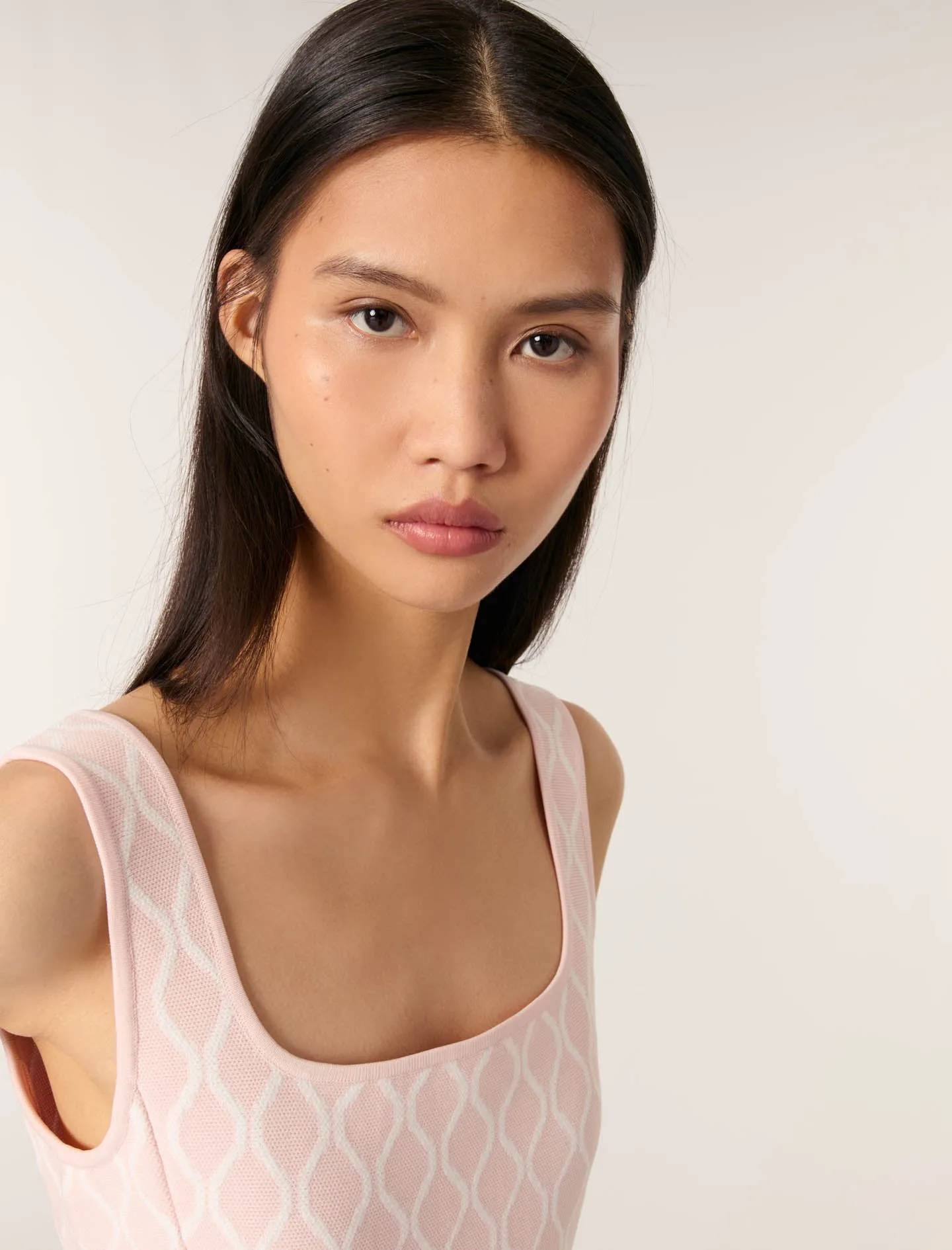 Patterned jacquard mini dress