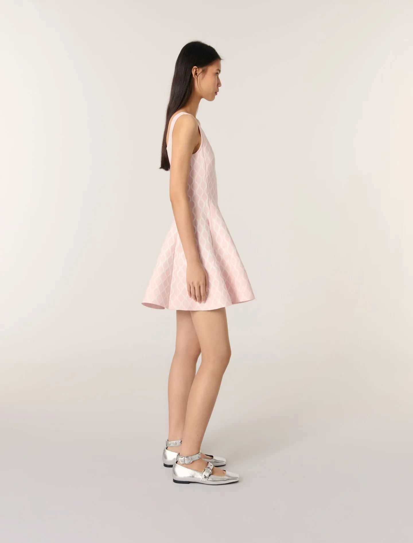 Patterned jacquard mini dress