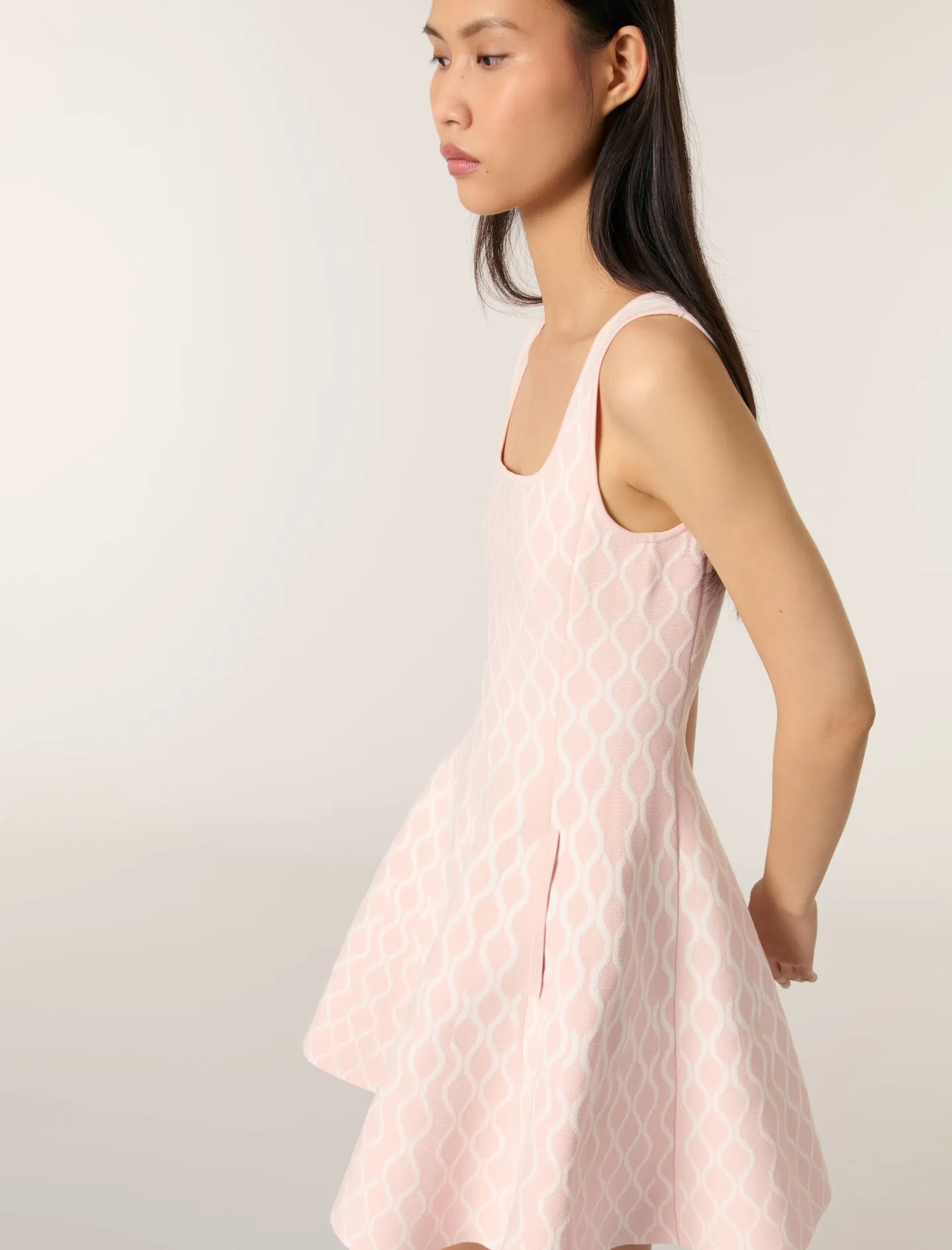 Patterned jacquard mini dress