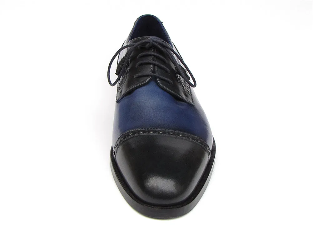 Paul Parkman Men's Leather Parliament Blue Derby Shoes (Id#046)